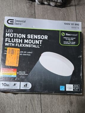 Commercial Electric LED Motion Sensor Flush Mount Light - White